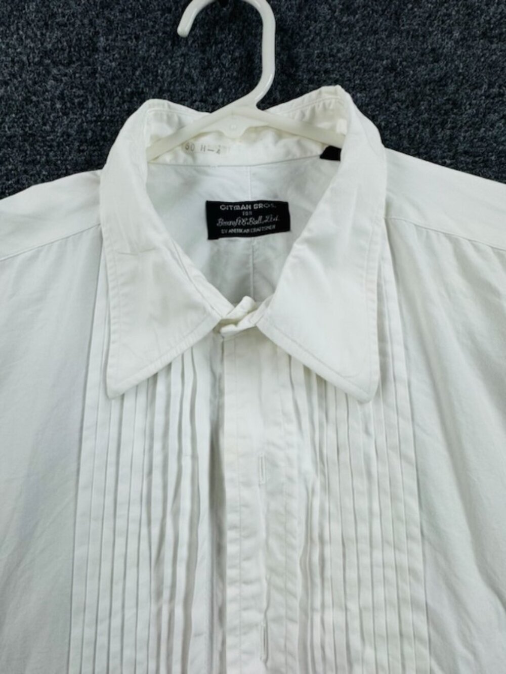 VTG Gitman Bros Formal Tuxedo 17 35 Point USA Men White French Cuff Button Up